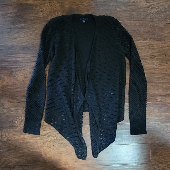 American Eagle Super Soft Comfy Cozy Wool Open Cardigan Sweater Black Size Small - Picture 5 of 10
